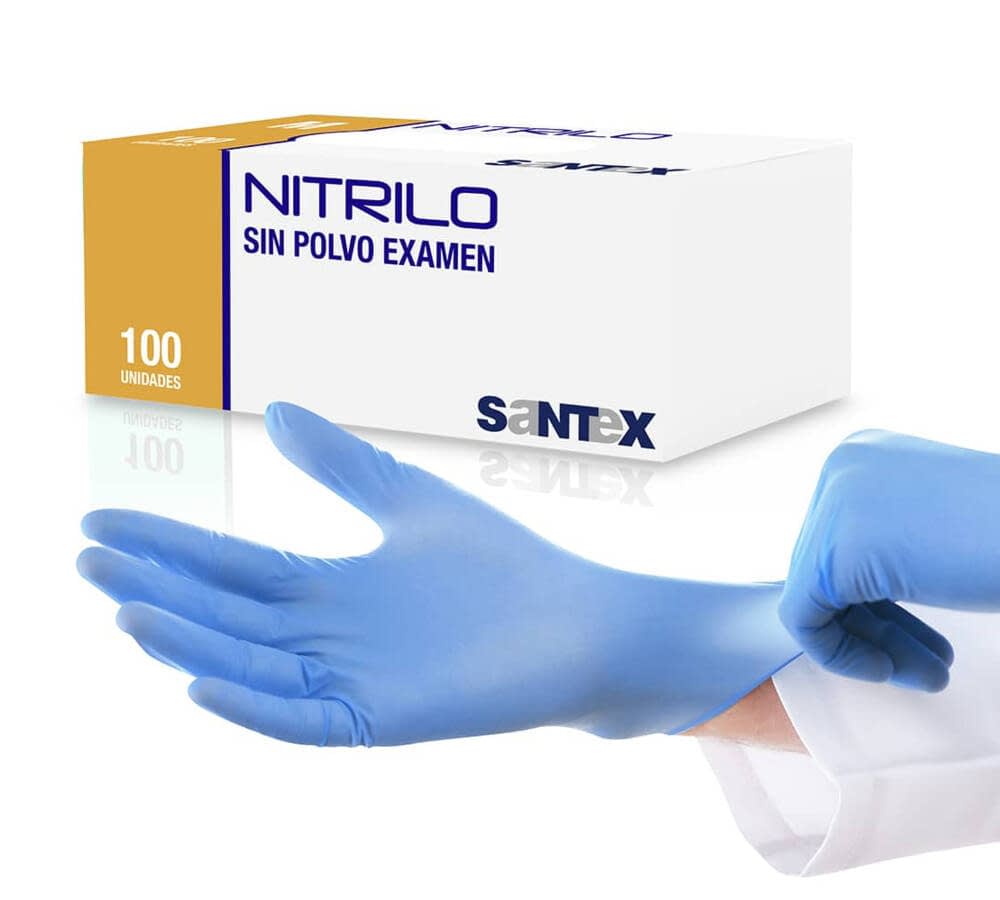 Guante examen nitrilo azul sin polvo talla M
