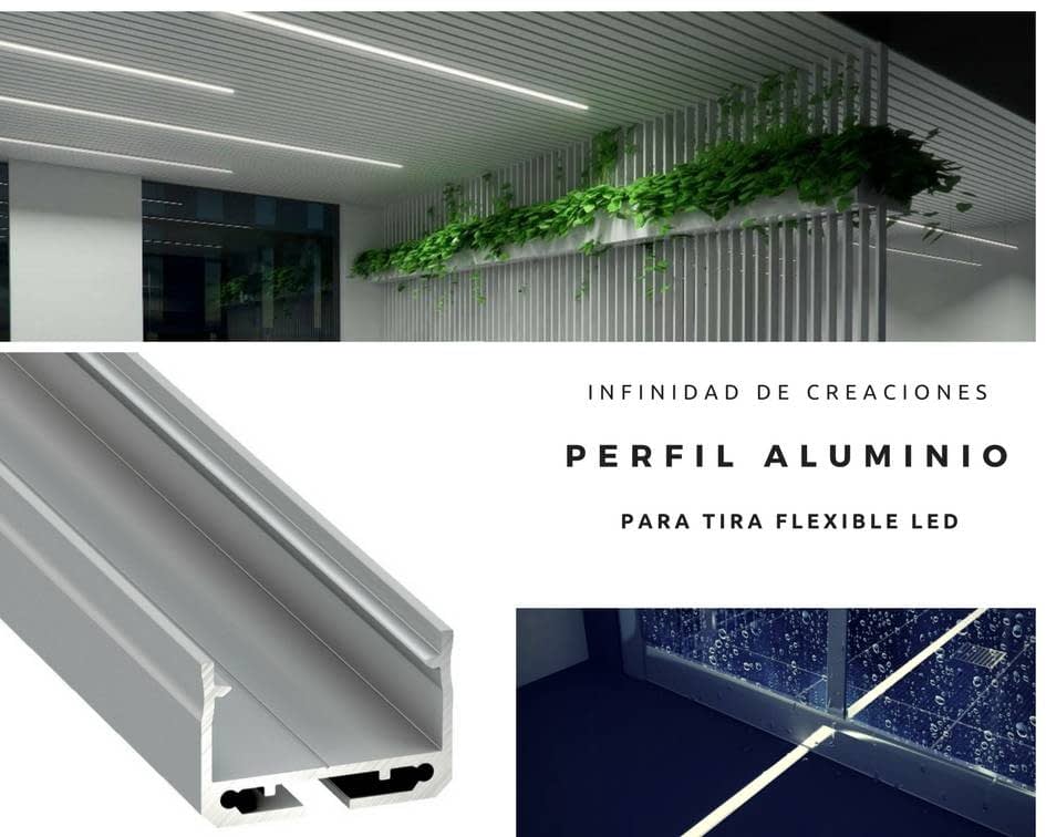 Perfil aluminio para tira LED  Iluminación led barcelona